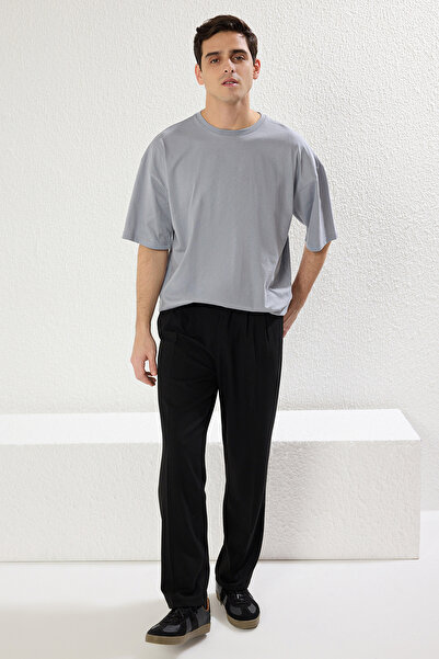 Trendyol Collection Μπλουζάκι από βαμβακερό γκρι μοτίβο φρούτων - TMNSS25TS00052