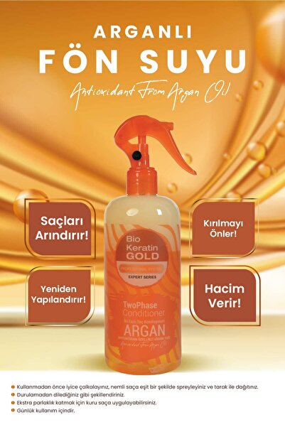 Bio Keratin Gold Arganlı Çift Fazlı Fön Suyu 400 Ml