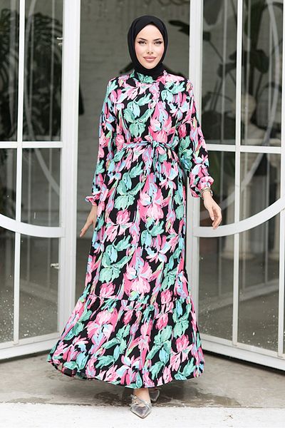 Bestenur Φόρεμα Karel Woven Viscose 1319 - Μπλε
