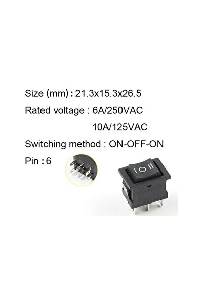 gözeler Ic-123-6 Mini Işıksız Anahtar On-Off-On 6P 6 Bacaklı 1 Adet