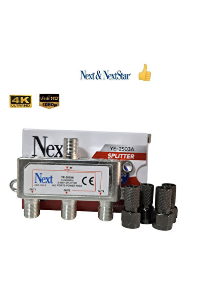 ANKTEK 3 lü Splitter Uydu Bölücü Anten Çoklayıcı YE-2503A + 4 Contalı Konnekt...