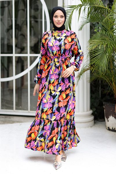 Bestenur Φόρεμα Karel Woven Viscose 1319 - Μαύρο