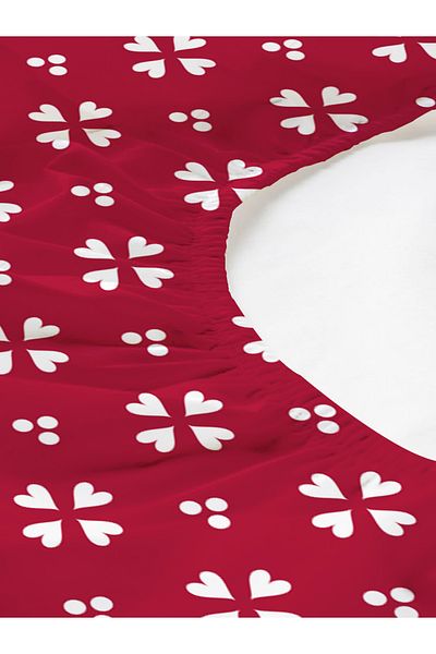 Evmila Heart Patterned Printed Double Sheet Set 180X200 cm
