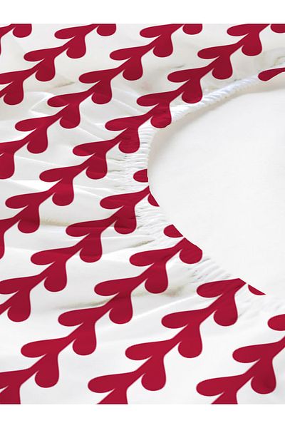 Evmila Heart Patterned Printed Double Sheet Set 180X200 cm