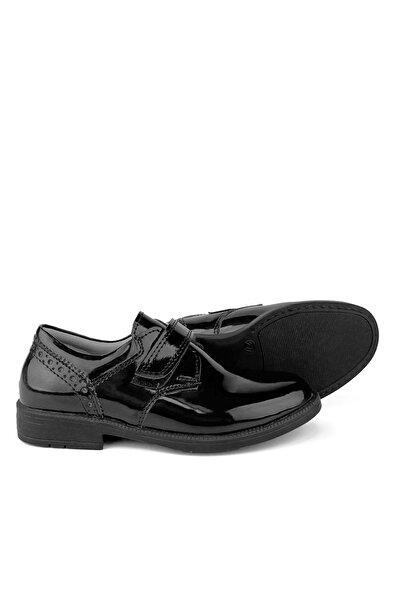 Cici Bebe Ayakkabı Patent Leather Boys' School Shoes - Velcro and Black