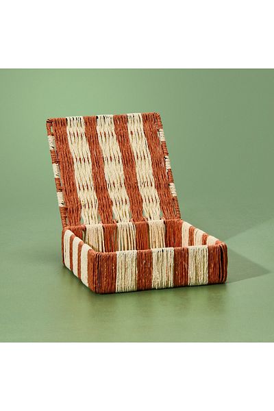 Evidea Decorative Box of Deco Varese - Orange / Cream - 18X18X5 cm