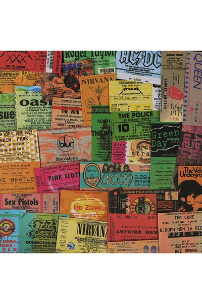 Choice 43pcs 43pcs Rock Music Ticket Graffiti Stickers Retro Band Decals For Kids Toys Cool Waterproof Diy