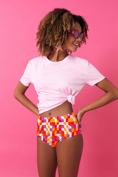 pieces of melon High Waist Patterned Bikini Bottom