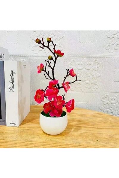 Choice 30x11cm Pink Artificial Plants Bonsai Small Tree Simulation Pot Plants Fake Flowers Table Potted Orn