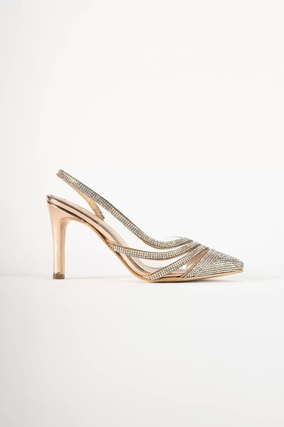 Keryn Parlak Stiletto Ayakkabı 10 Cm Rose