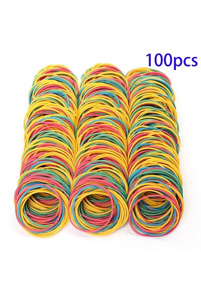 Choice 100pcs Colorful 100pcs/lot Colorful Yellow Elastic Rubber Bands School Office Home Industrial Ring S