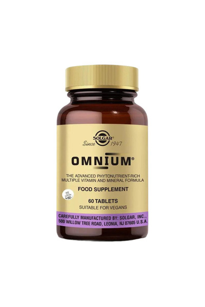 Solgar Omnium Vitamin-Mineral & Fitobesin Kompleksi Takviye Edici Gıda 60 Tablet