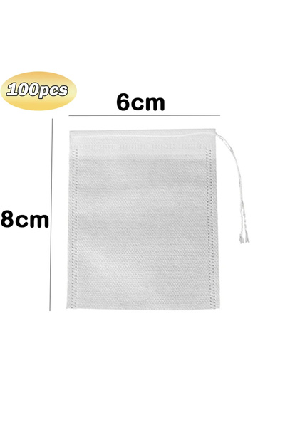 Choice 6x8 سم - 100 قطعة 100 كيس شاي للاستخدام مرة واحدة من القماش غير المنسوج كيس فلتر شاي لشاي التوابل مع دكتور
