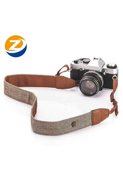 XMSJ Brown Portable Camera Strap Adjustable Cotton Leather Camera Shoulder Neck Strap Belt For Sony/ Niko