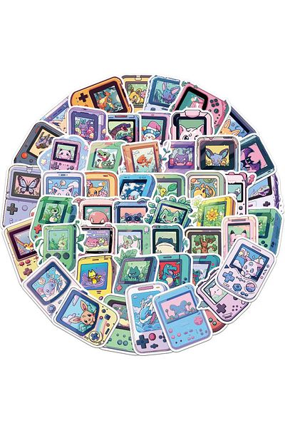 Choice 50pcs 50pcs Kawaii Cartoon Game Console Pokemon Graffiti Stickers Cute Anime Decals Kids Toy Diy Lap