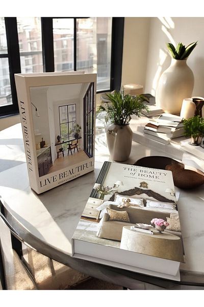 Saccura Decor Decorative Book Box Set, Beauty of Home Box Set of 2