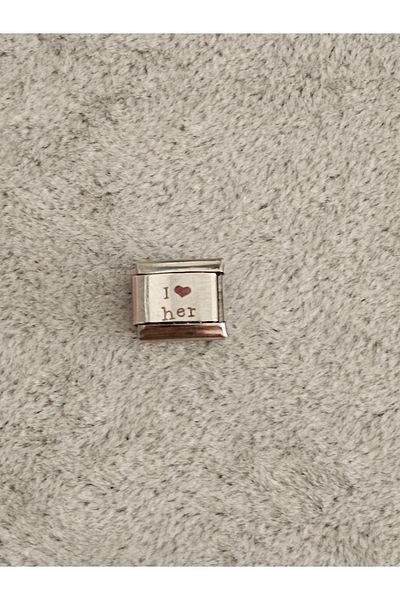 SiestaAccessories Italian Bracelet Charm - Couple Themed, "I Love Her" & "I Love Her"