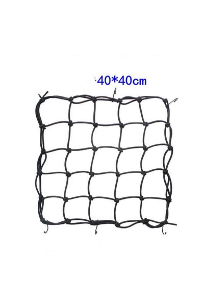 Choice 40cm Black 30*30cm / 40*40cm Heavy-duty Elastic Motorcycle Luggage Net Helmet Holder Tank Mesh Adju