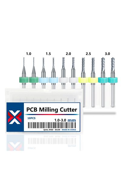 Choice 10pcs 1.0-3.0mm Set Xcan Pcb Milling Cutter Set 0.5-3.0mm Carbide End Mill 10pcs Router Bit For Pcb