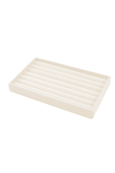 Choice Long platter 1PC, Flocking Jewelry Box Jewelry Tray, Color: Beige