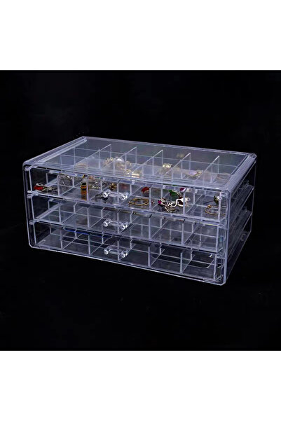 Choice صندوق تخزين مجوهرات شفاف، قطعة واحدة، الخامة: بوليسترين شفاف، اللون: ش...
