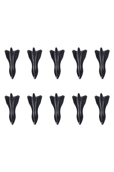 Choice 10pcs Black 10pcs Universal Pu Rear Roof Shark Fins Spoiler Wing Kit Car Roof Spoiler Bumper Spoiler