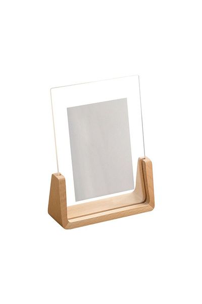 Choice 10.2x15.2cm-1 Walnut/beech Creative Photo Frame Acrylic U Shape Transparent Frame Desktop Wood Weddi