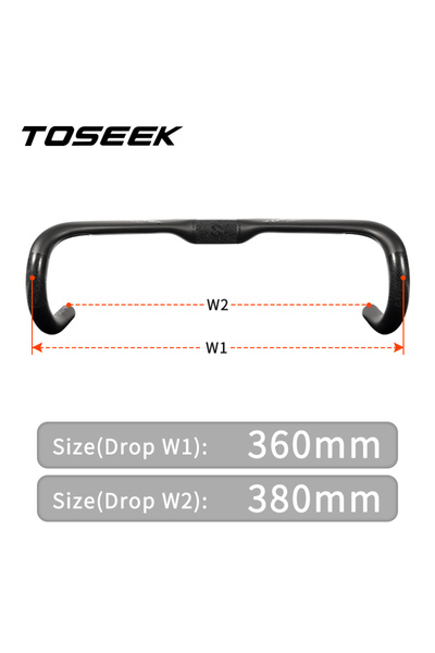 Choice1 مقود دراجة TOSEEK ZXB-TWO من الكربون مقاس 380 مم، مقاس 400/420/440 مم، UD Matt، توجيه داخلي للدراجة