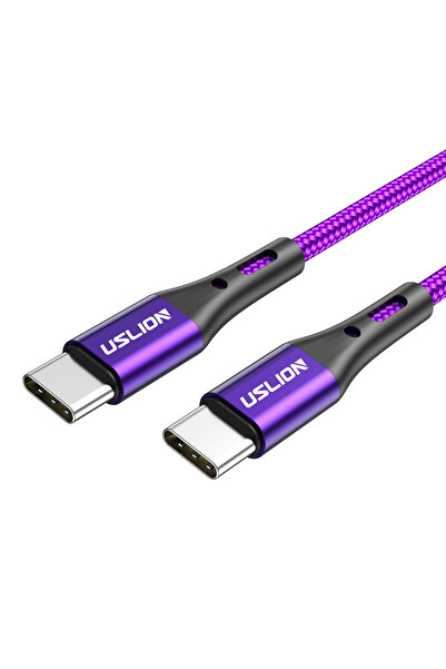 Choice كابل 3M PURPLE PD 60W Type C إلى Type C كابل شحن سريع 3A USB C لهاتف i...