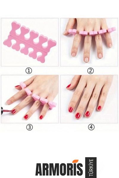 Armoris New Soft Flexible Nail Polish Non-Smudge Finger Separator Sponge Manicure Pedicure Apparatus 5 Pcs