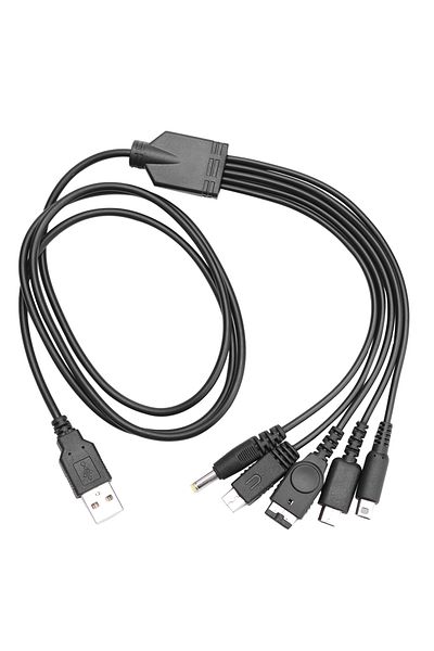 Shunmaii 1 To 5 5 In 1 Usb Charging Cable For Nintendo New 3ds Xl Nds Lite Ndsi Ll Wii U Charger Cable For Ni