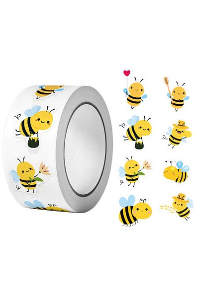 Choice Syf-199 500pcs/roll Heterotypic Bees Stickers 2.5cm/1.0'' Game Art Labels Learning Rewards, Adorn Gi