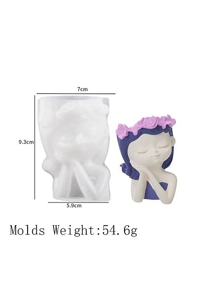 Choice C Sleeping Beauty Potted Silicone Mold Vase Garland Girl Flower Pot Gypsum Resin Epoxy Dropping Mou.