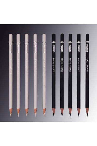 Choice 6pcs Black White Color Pencils Permanent Color Drawing Pencil Oil-based Wooden Colored Pencils Fo...