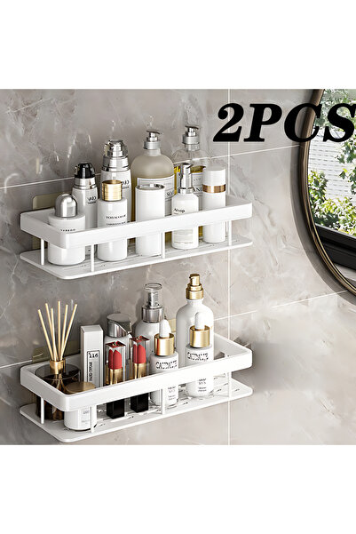 Choice StyleA-White-قطعتان من رف الحمام ومنظم تخزين المطبخ المصنوع من سبائك ا...