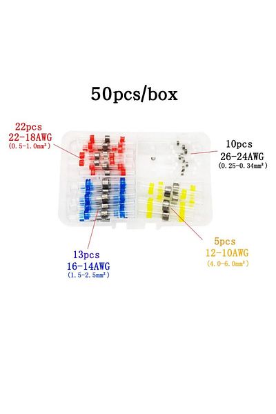 Choice 50pcs Electrical Wire Connectors Insulated Butt Splice Heat Shrink Solder Terminal Waterproof Butt C