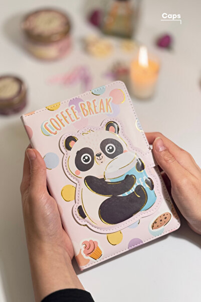 caps دفتر ملاحظات متعدد الأغراض على شكل باندا - 256 ورقة، خطوط، مربعات، مخطط، صفحات فارغة