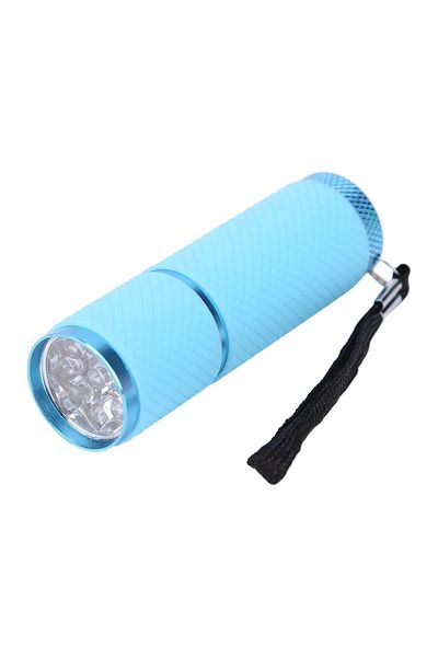 Choice Sky Blue Mini Torch 9 Led Flashlight For Children Adult Aluminum Alloy Night Fishing Led Torch With