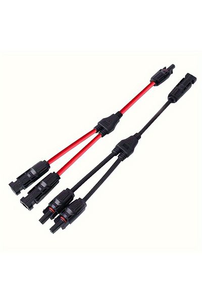 Choice Black And Red Power Solar Connectors 30a Y-branch Cable, Solar Cable Parallel Adaptor In Pair For So