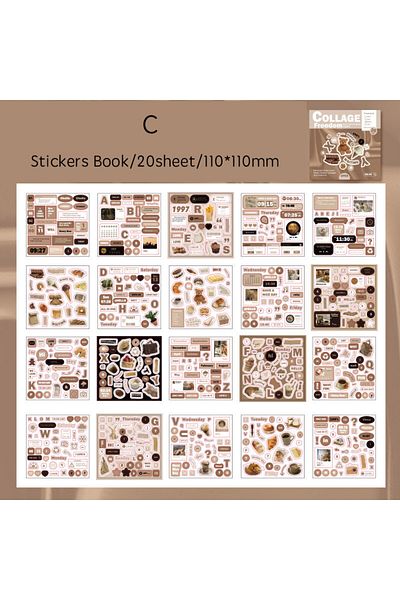 Choice C Journamm 20 Pcs Cartoon Collage Sticker Book Diy Scrapbooking Collage Junk Journal Vintage Decor .