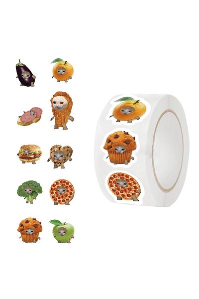 Choice 500pcs 500pcs Cats And Food Reward Stickers Encouragement Sticker Roll For Kids Motivational Sticker