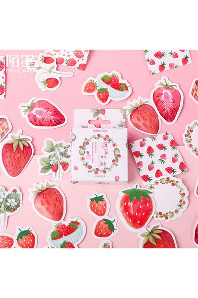 Choice White 45pcs/box Yummy Strawberry Decorative Stickers Scrapbooking Stick Label Diary Stationery Diy F