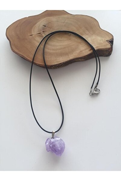 Zodyak Doğal Taş Doğal Taş Ametist Taşı Ham Işlenmemiş Kolye