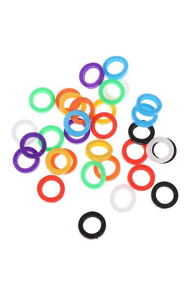 Choice 32pcs Bright Colors Soft Silicone Hollow Multi Color Rubber Keys Locks Cap Key Covers Topper Keyr...