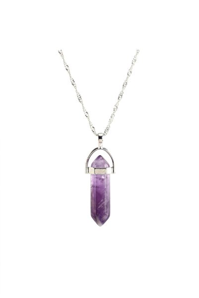 LADIN DOGALTAŞ Pink Quartz Stone Unshaped Necklace