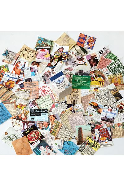 Choice B Jianqi 400 Pcs Craft Vintage Scrapbooking Paper Kawaii Art Junk Journal Deco Sticker Natural Coll.