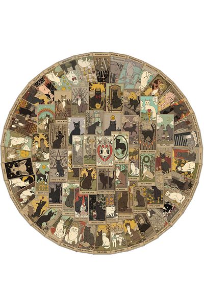 Choice 72pcs Complete 72pcs Cat Tarot Graffiti Sticker Mystery Divination Cartoon Decals Diy Laptop Bicycle