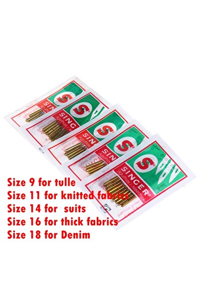 WHPHous 5pack 5size 5/10Pack Mix Size Needles For Singer Electric Sewing Mach...