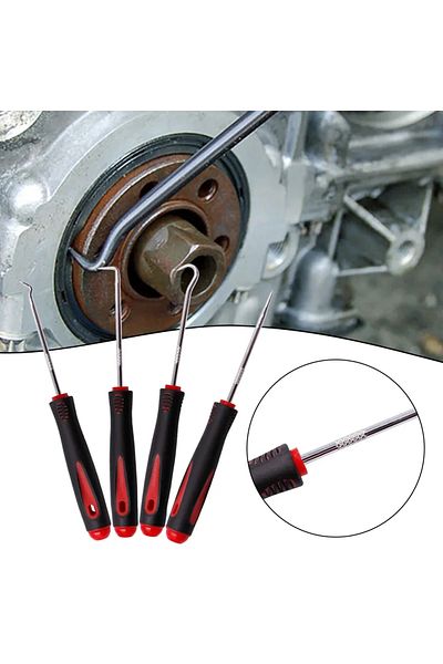 Choice Red 4pcs 4pcs Car Pick Hook Set O Ring Oil Seal Screwdrivers Puller Remover O-ring Seal Gasket Auto