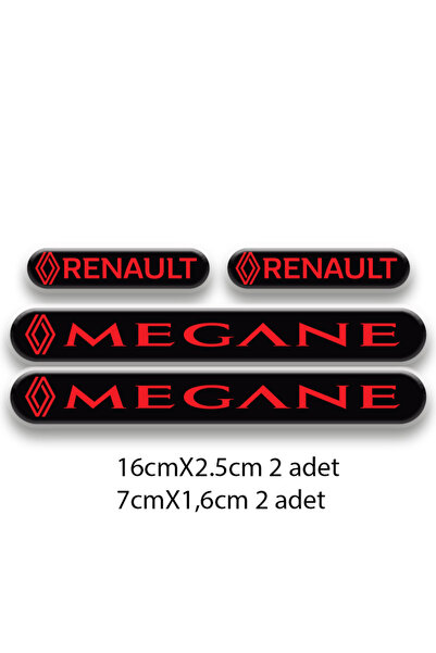 Genel Markalar OTOMOBİL MEGANE UYUMLU AYNA KAPI KOLU 3D DAMLA 4'LÜ OTO STİCKE...
